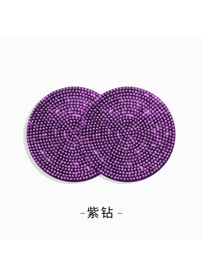 Diamond-encrusted Car Cup Holder Mat Car Storage Tray Mat, Car Interior Decoration Round Silicone Non-slip Mat, Universal