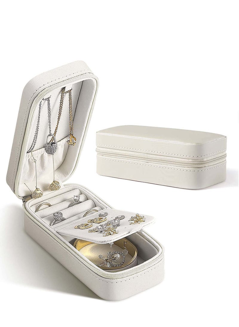 Captaintech Jewelry Box, Jewelry Holder, Small Travel Jewelry Box, Travel Mini Organizer, Storage Case Mini Travel Case, for Earrings, Rings, Necklaces, Bracelets, Gifts for Women and Girls - Image 1