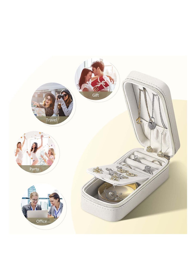 Captaintech Jewelry Box, Jewelry Holder, Small Travel Jewelry Box, Travel Mini Organizer, Storage Case Mini Travel Case, for Earrings, Rings, Necklaces, Bracelets, Gifts for Women and Girls - Image 2