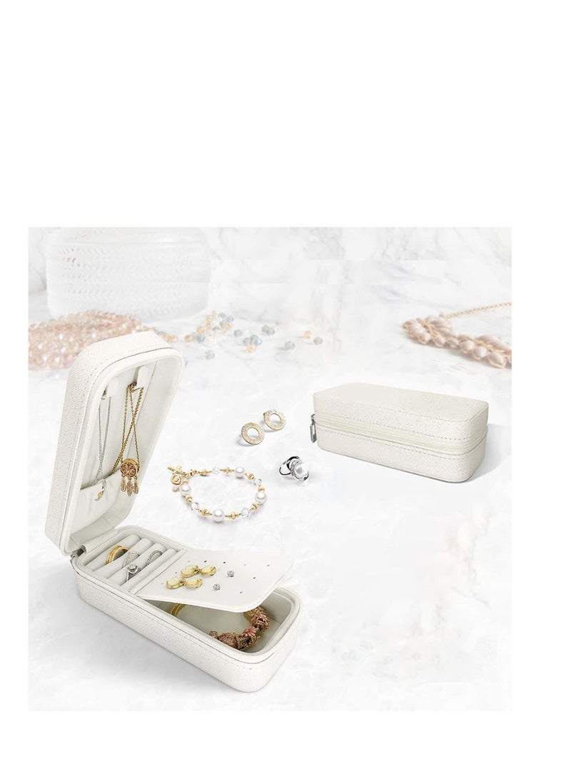 Captaintech Jewelry Box, Jewelry Holder, Small Travel Jewelry Box, Travel Mini Organizer, Storage Case Mini Travel Case, for Earrings, Rings, Necklaces, Bracelets, Gifts for Women and Girls - Image 4