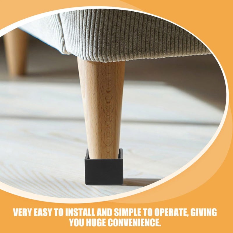 8 Pcs 35x35mm Square Furniture Leg Protectors Anti Slip Floor Pads For Hardwood Tile Protection - Image 5