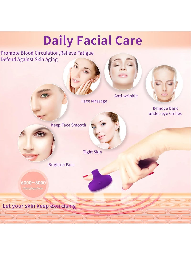 Loquat Pocket Mini Ring Facial and Eye Massage Ball USB Rechargeable Fingertip Massager Rose Red Face Massager Facial Muscle Tightening Anti Aging Relief Eyes Dark Circles Eye Puffiness Fatigue - Image 4