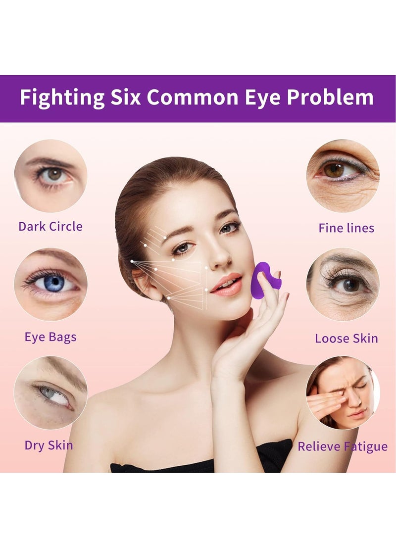 Loquat Pocket Mini Ring Facial and Eye Massage Ball USB Rechargeable Fingertip Massager Rose Red Face Massager Facial Muscle Tightening Anti Aging Relief Eyes Dark Circles Eye Puffiness Fatigue - Image 5