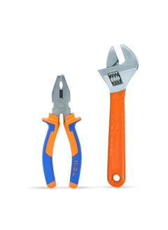 GLUN GLUN 2Piece Tool Set Adjustable Wrench Plier for Home Mechanical Tasks and DIY Projects  - Image 1