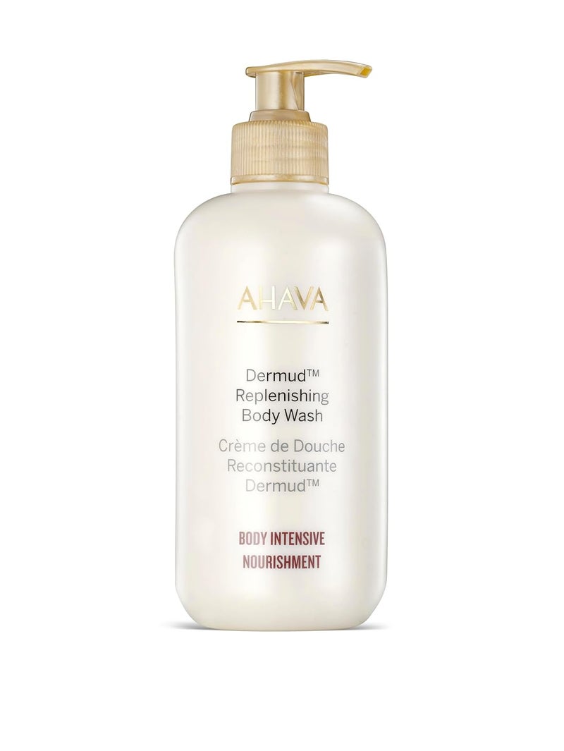 AHAVA Dermud Replenishing Body Wash Lotion bodywash cleanser for dry sensitive skin cleanses purifies respects the skin barrier with Dead Sea Osmoter Mud Aloe Vera Calendula 135 FlOz - Image 1