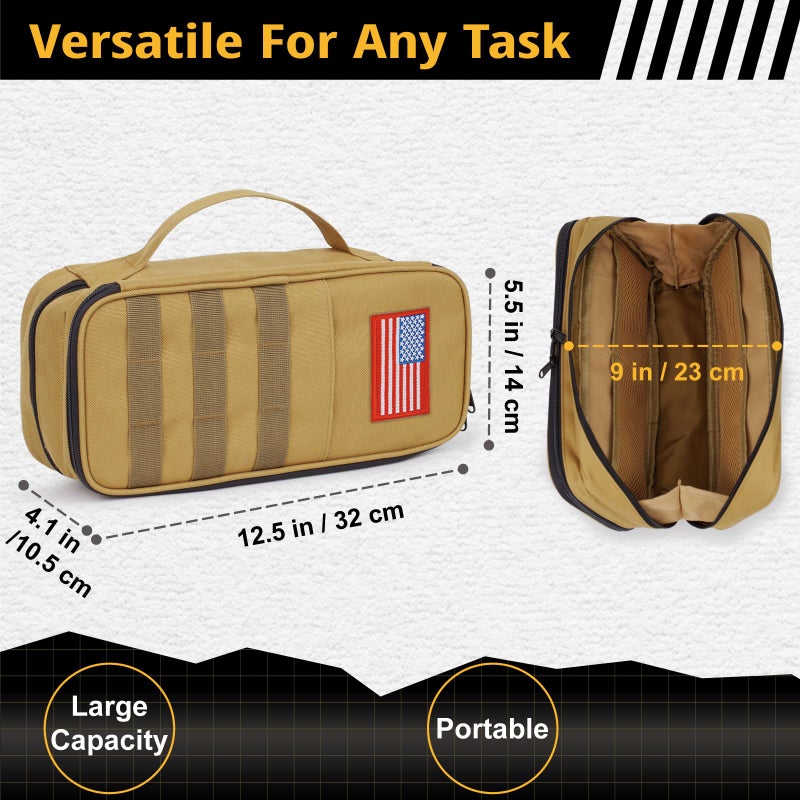ATRIPACK Tactical Tool Bag for Men,Wide Mouth Tool Pouch with Water-Resistant, Multi-purpose Range Bags with Zipper Handle,Heavy Duty Small Tool box organizer for Repairman, Carpenters, Handyman - Image 5