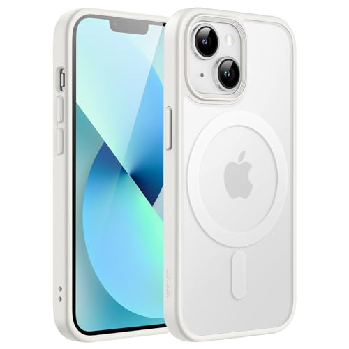 JETech Magnetic Case for iPhone 13 Mini 54Inch Compatible with MagSafe Translucent Matte Back Slim Shockproof Phone Cover Starlight - Image 1