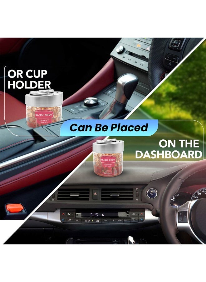 Black Odor Fragrance Spheres Strawberry 130g Air Freshener Gel Beads for Car Home Office Wardrobe Room Bathroom Sweet Aroma Long Lasting Odor Eliminator Non-Toxic Eco Friendly No Gas Freshener Closet Deodorizer Dashboard Cup Holder Use Daily Freshness - Image 5
