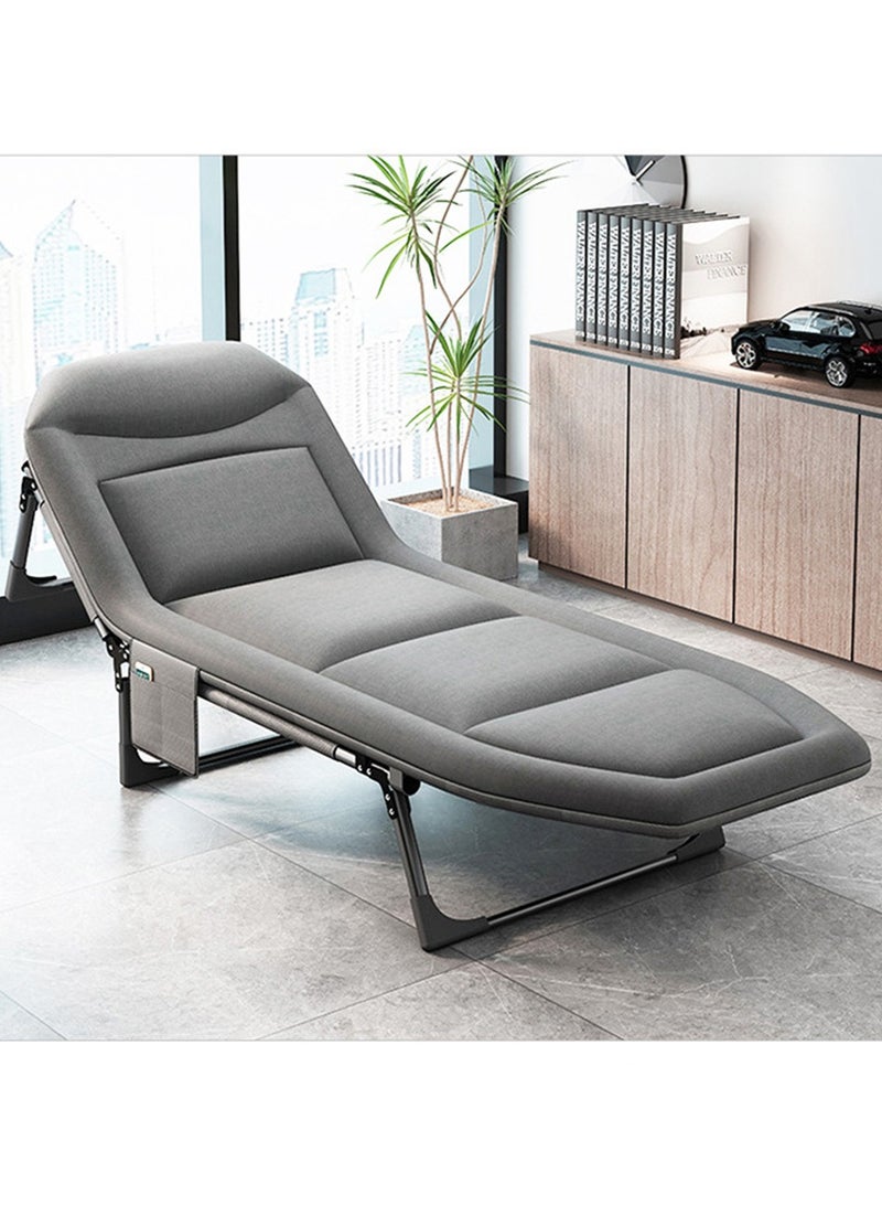 CityRiya-Long Folding Bed Portable Foldable Camping Bed Adjustable Medical Bed Comfortable Recliner Bed Lounger Chair Single Sleeping Bed Resting Bed Adults Camping Cot for Outdoor Beach Office - Image 3
