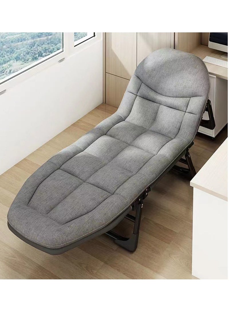 CityRiya-Long Folding Bed Portable Foldable Camping Bed Adjustable Medical Bed Comfortable Recliner Bed Lounger Chair Single Sleeping Bed Resting Bed Adults Camping Cot for Outdoor Beach Office - Image 2