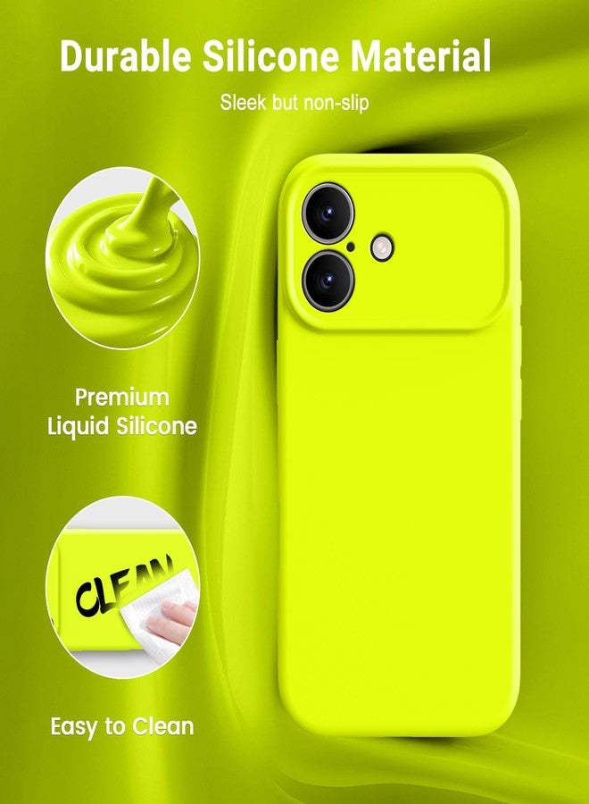 OTOFLY Magnetic for iPhone 17 Case,Compatible with Magsafe,Classic Liquid Silicone Mobile Phone Case,Integrated Camera Control Button,Anti-Scratch Microfiber Lining,Neon Yellow - Image 3