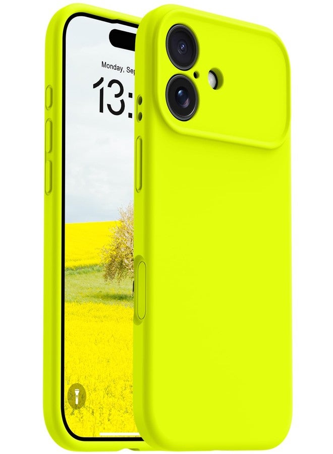 OTOFLY Magnetic for iPhone 17 Case,Compatible with Magsafe,Classic Liquid Silicone Mobile Phone Case,Integrated Camera Control Button,Anti-Scratch Microfiber Lining,Neon Yellow - Image 1
