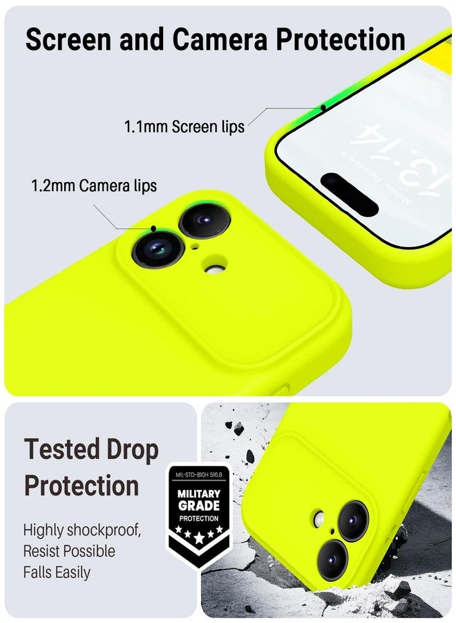 OTOFLY Magnetic for iPhone 17 Case,Compatible with Magsafe,Classic Liquid Silicone Mobile Phone Case,Integrated Camera Control Button,Anti-Scratch Microfiber Lining,Neon Yellow - Image 5