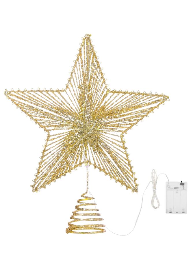 Star Tree Topper LED Warm Lights Rustic Metal  Treetop Star for Tree Decorations - Image 1