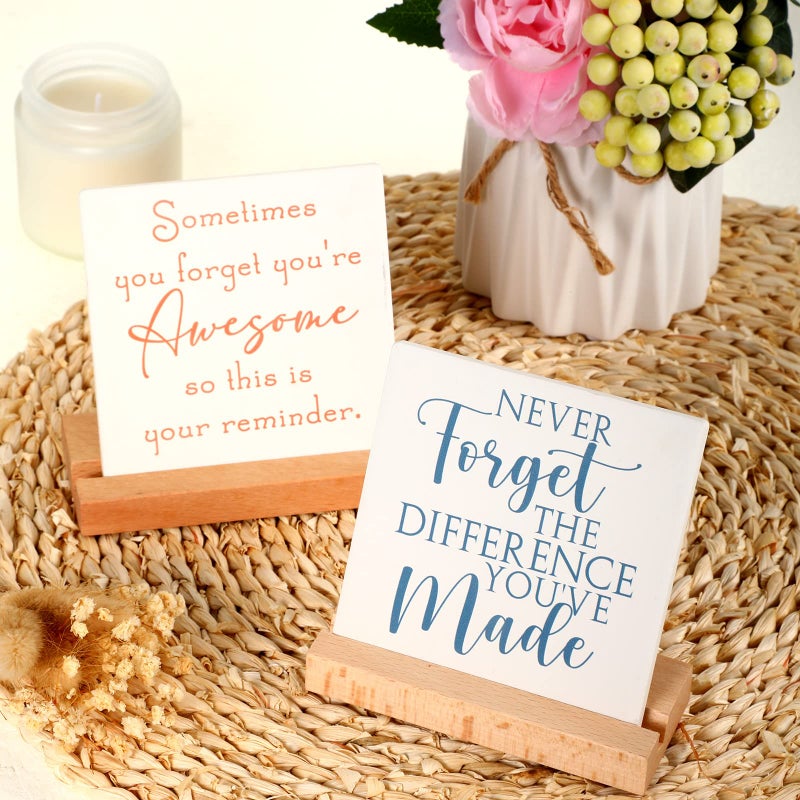 Sieral 6 Packs Thank You Gifts for Coworker Christmas Employee Appreciation Gift Inspirational Thank You Sign Motivational Desk Decor for Nurse Social Worker Gifts Volunteer(Thanks,Multicolor) - Image 4