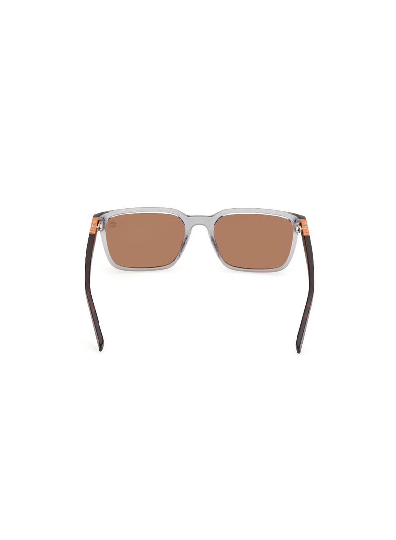 TIMBERLAND FULL RIM MALE SQUARE GREY INJECTED SUNGLASSES - Image 4