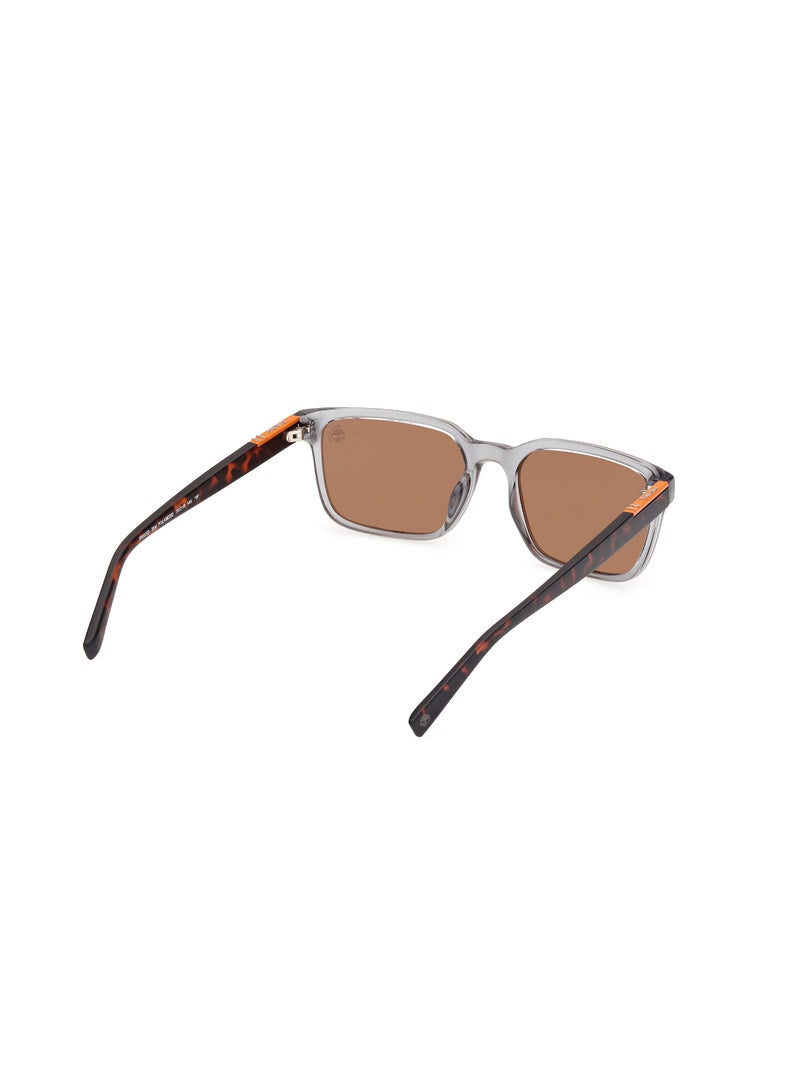 TIMBERLAND FULL RIM MALE SQUARE GREY INJECTED SUNGLASSES - Image 5