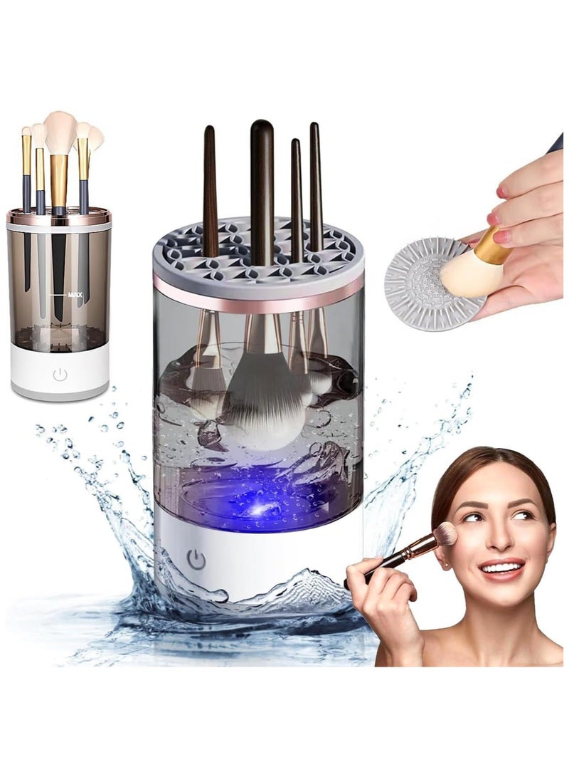 HOMESTAR Portable Electric USB Makeup Brush Cleaner Machine, with Mat for All Size - Image 1
