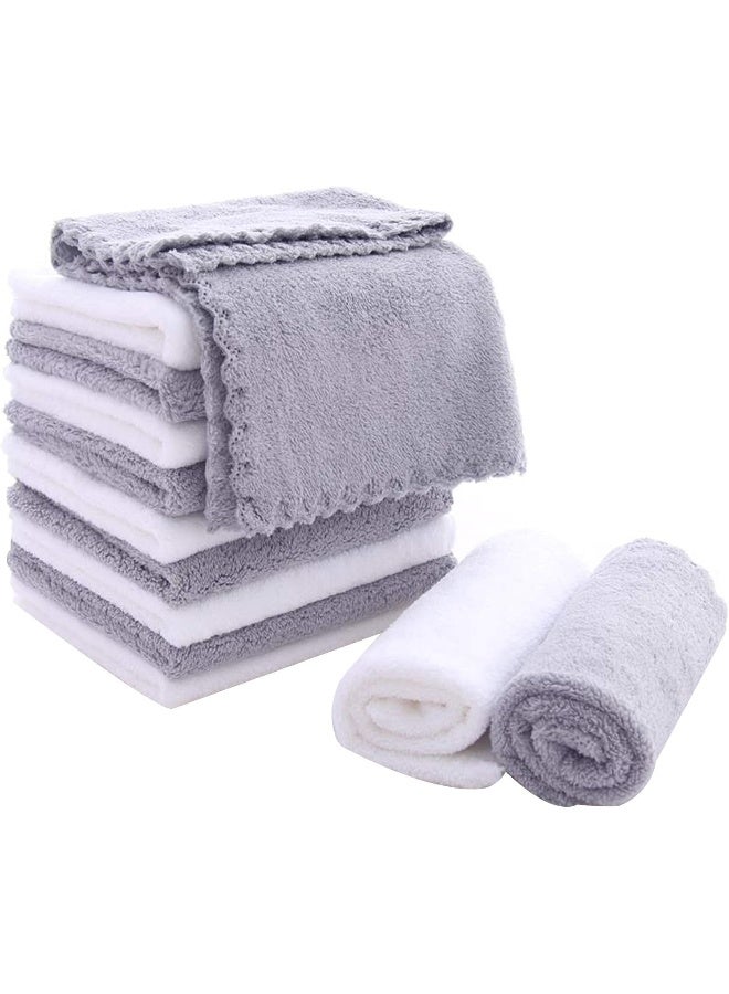 Spotted Play Extra Absorbent Microfiber Soft Wash Clothes for Baby Skin, Coral Fleece 12x12in - Image 2