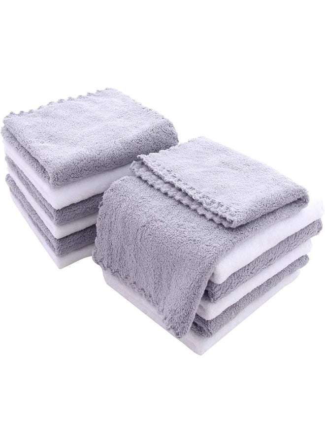 Spotted Play Extra Absorbent Microfiber Soft Wash Clothes for Baby Skin, Coral Fleece 12x12in - Image 1