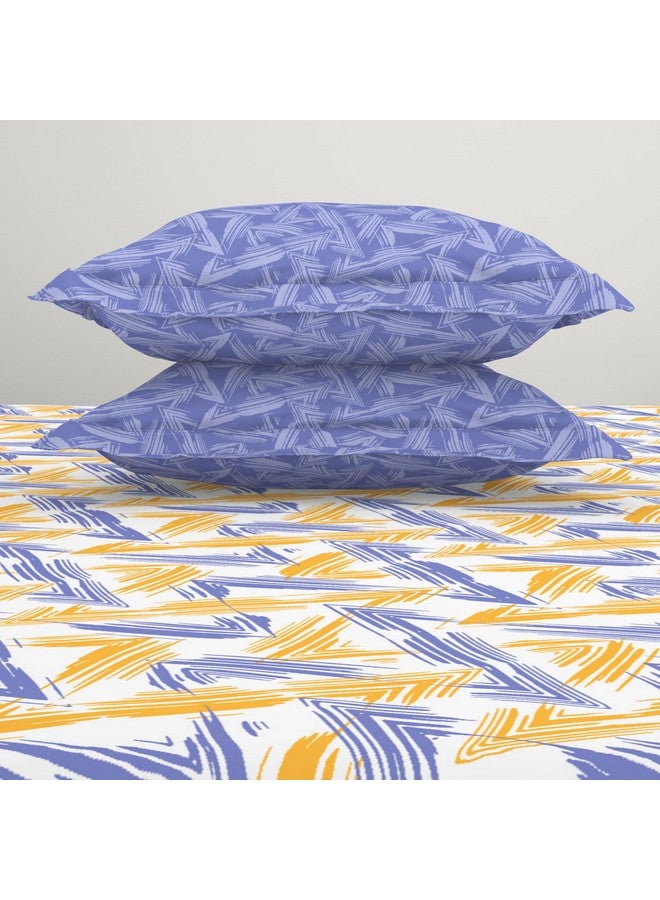 Welspun 200 TC Polycotton Bedsheet for Double Bed with 2 Pillow Cover |Super Soft Queen Size bedsheet for Diwali Gifting (Gift Box Packaging) | (90 X 100 Inch) - Geometric Violet - Image 5