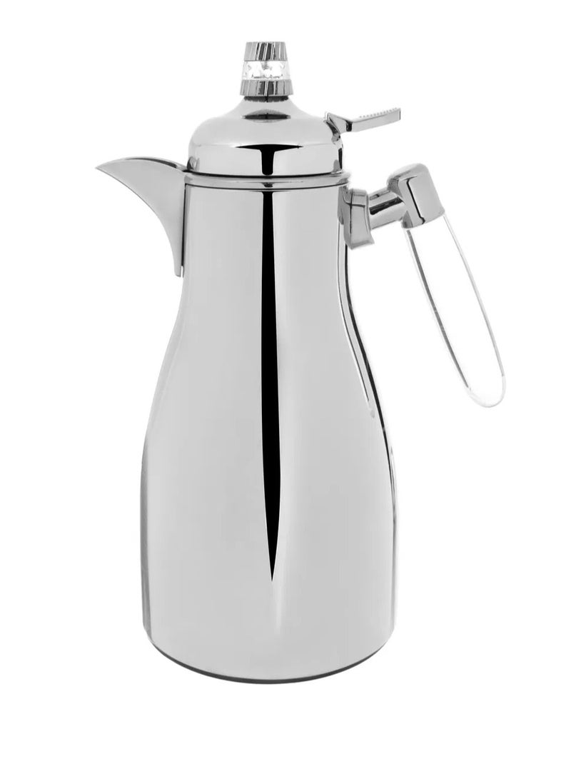 Alsaif Gallery Al Saif Gallery Maimouna thermos set, two pieces, 1/1 liter, thermal glass inner container, steel outer shell - silver - Image 3