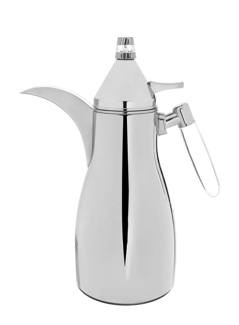 Alsaif Gallery Al Saif Gallery Maimouna thermos set, two pieces, 1/1 liter, thermal glass inner container, steel outer shell - silver - Image 4