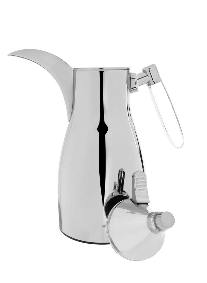 Alsaif Gallery Al Saif Gallery Maimouna thermos set, two pieces, 1/1 liter, thermal glass inner container, steel outer shell - silver - Image 5