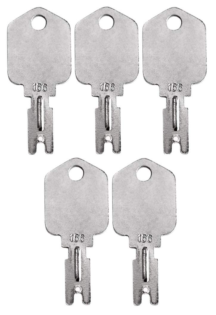 AA 5 Pack Forklift and Heavy Equipment Keys for Clark Yale Caterpillar Hyster Komatsu Gradall Gehl Crown Hyster Daewoo New Holland 6T-2663, KM31166P, 1430, 166 (5) - Image 1