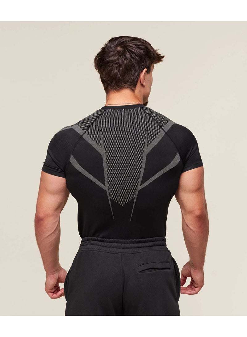 جيمشارك أفضل مبيعات الكSports للرجال، لياقة بدنية، سريع الجفاف، تنفس، مرن، مقاس ضيق، بأكمام قصيرة - Image 4