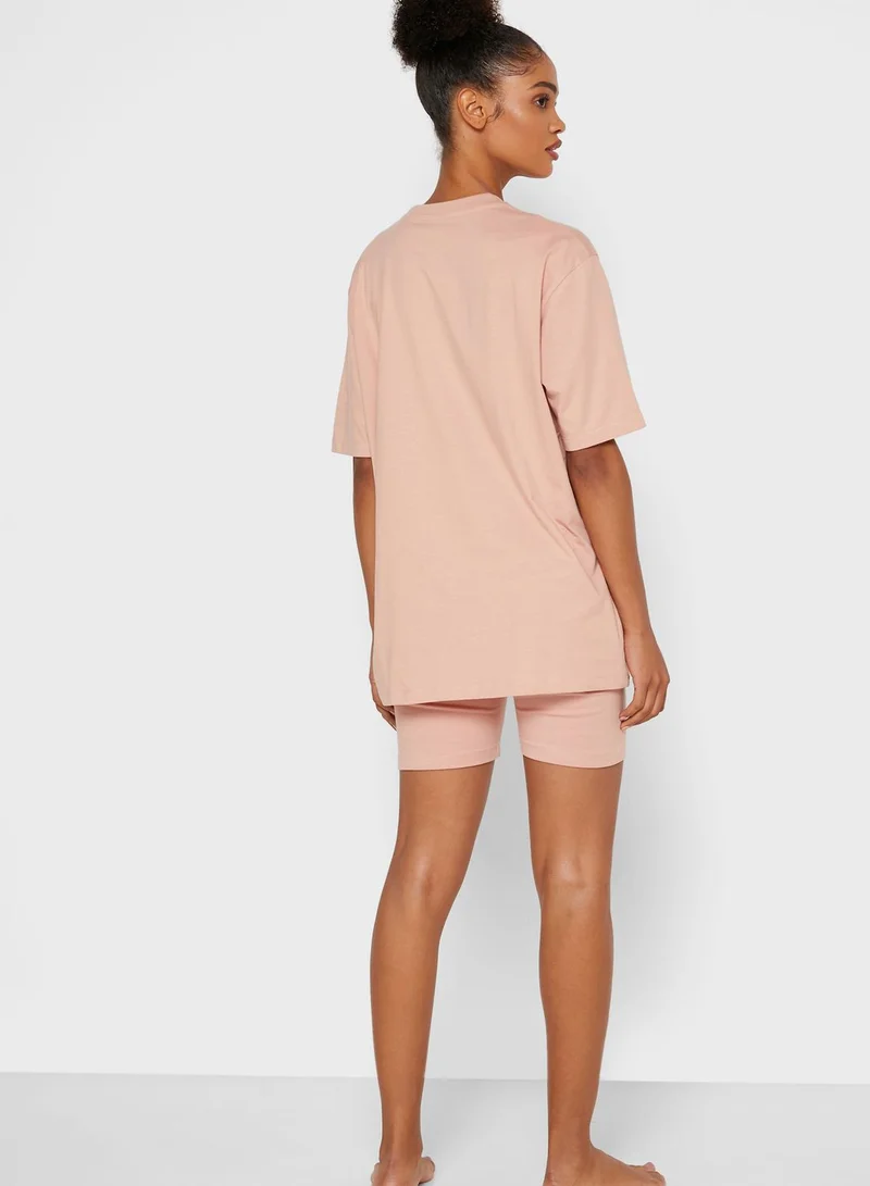 Ginger Basics Oversized T-Shirt & Cycling Shorts Set