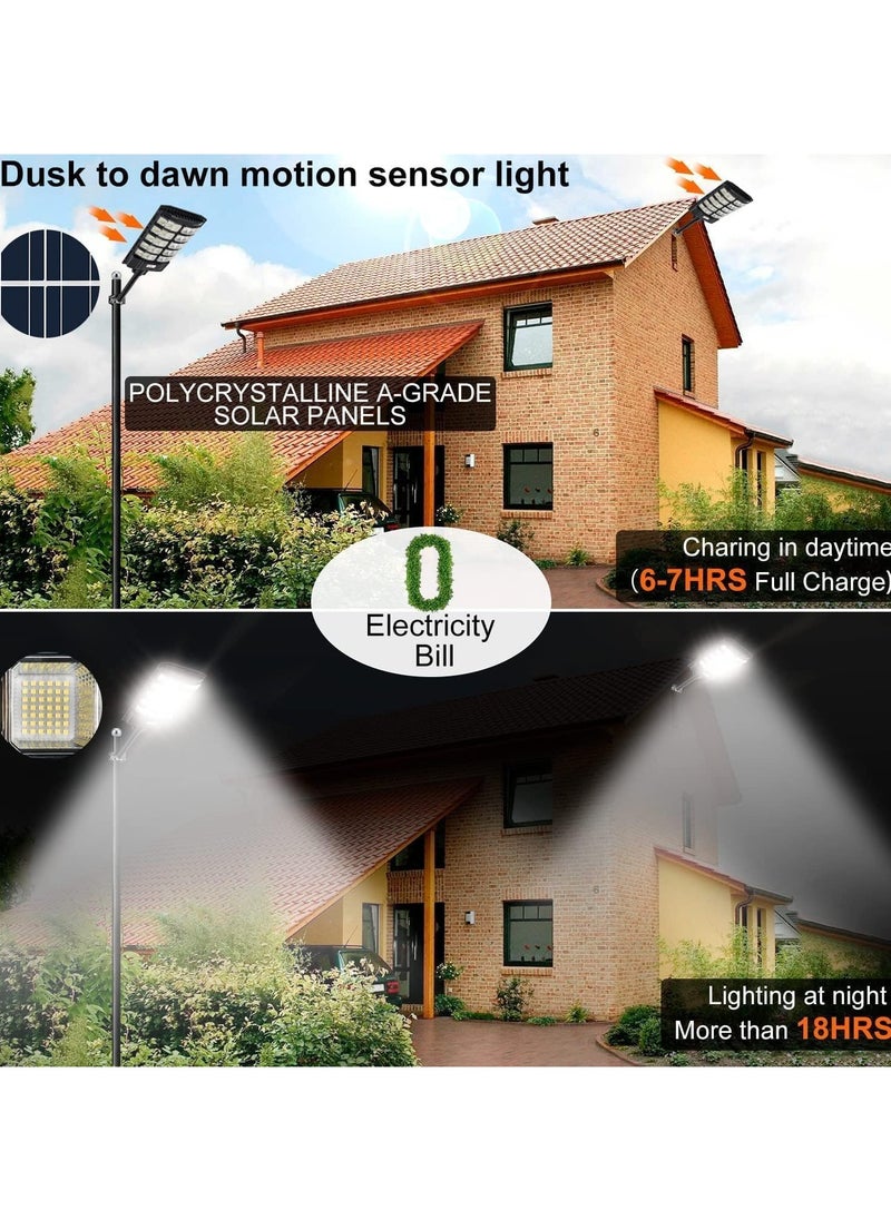 EasyLife - 3600w Solar Street Light Dusk to Dawn With Remote Control Motion Sensor Solar Lights Outdoor Waterproof Perfect for Patio Shed Garden Backyard - Image 1
