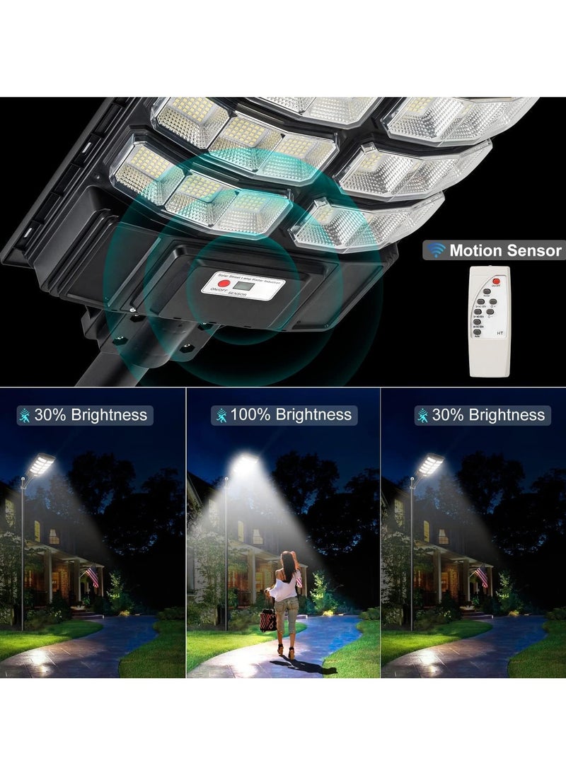 EasyLife - 3600w Solar Street Light Dusk to Dawn With Remote Control Motion Sensor Solar Lights Outdoor Waterproof Perfect for Patio Shed Garden Backyard - Image 1