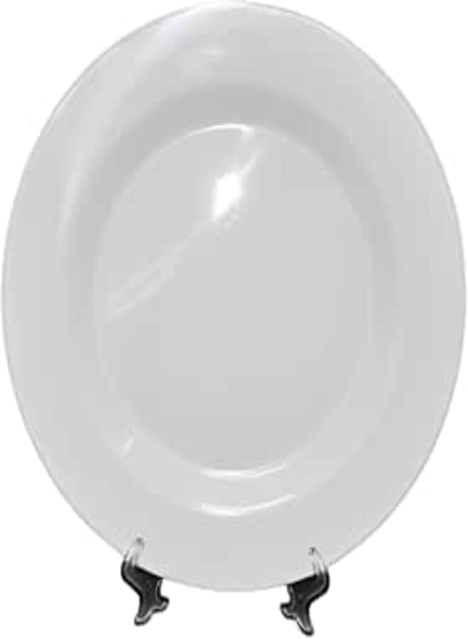 Pure. 136047 melamine large flat round plate for dessert suitable for home and restaurant - white