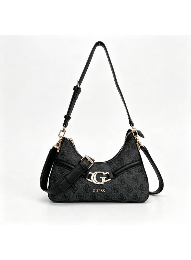 شنطة جيس نسائية مونوغرام كروس رمادي وأسود | Guess Bag
