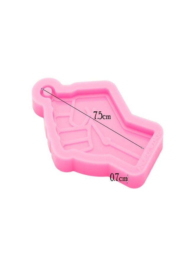 Angel Wings Shiny Glossy Fist Shape Silicone Mold for DIY Keychain Pendant Polymer Clay Mold Necklace Jewellery Making Silicone Mold for Epoxy Resin Resin Crafting Molds Home Decoration - Image 2
