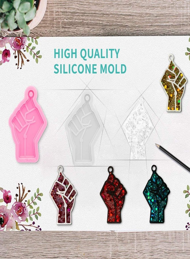 Angel Wings Shiny Glossy Fist Shape Silicone Mold for DIY Keychain Pendant Polymer Clay Mold Necklace Jewellery Making Silicone Mold for Epoxy Resin Resin Crafting Molds Home Decoration - Image 4