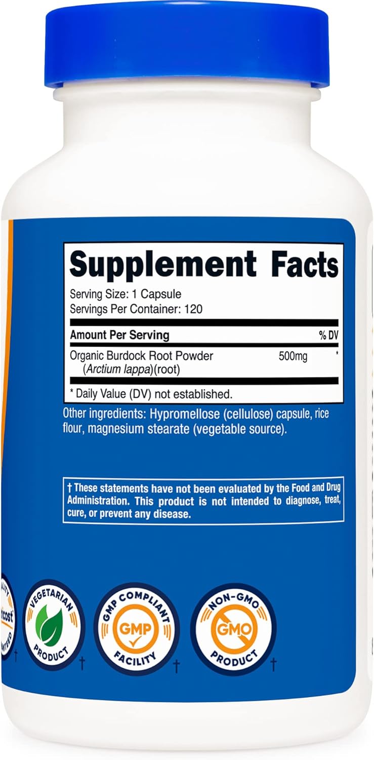 Nutricost Burdock Root 500mg 120 Capsules  Gluten Free NonGMO Vegetarian Friendly - Image 4