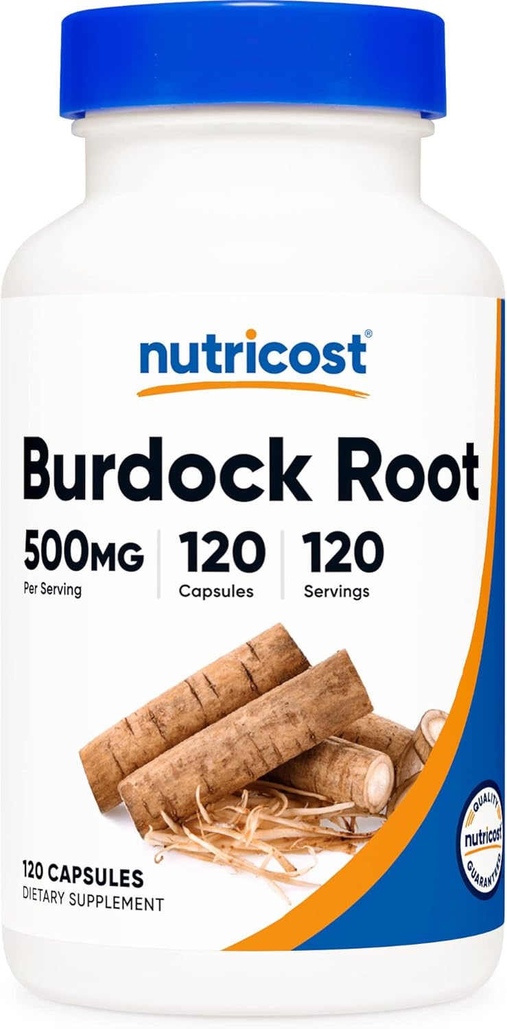 Nutricost Burdock Root 500mg 120 Capsules  Gluten Free NonGMO Vegetarian Friendly - Image 1