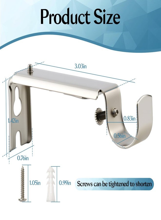 HOME MASTER HARDWARE Curtain Rod Bracket, Adjustable Curtain Rod Holders Brackets for Wall, Heavy Duty Curtain Hangers for 3/4 Inch Rods, 2 Pack, Satin Nickel - Image 4