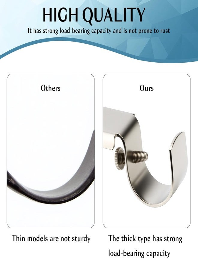HOME MASTER HARDWARE Curtain Rod Bracket, Adjustable Curtain Rod Holders Brackets for Wall, Heavy Duty Curtain Hangers for 3/4 Inch Rods, 2 Pack, Satin Nickel - Image 3