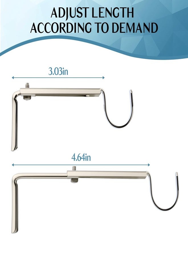 HOME MASTER HARDWARE Curtain Rod Bracket, Adjustable Curtain Rod Holders Brackets for Wall, Heavy Duty Curtain Hangers for 3/4 Inch Rods, 2 Pack, Satin Nickel - Image 2