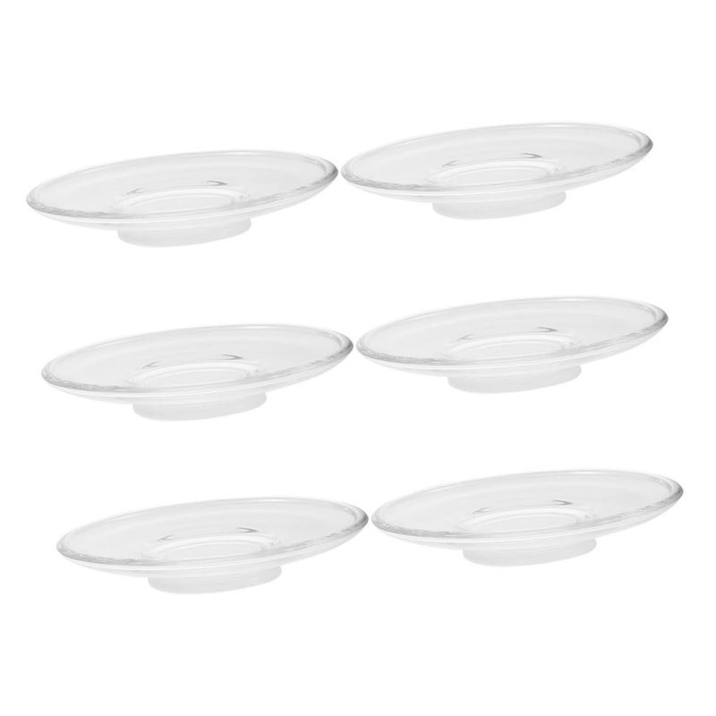 Garneck Glass Tea Saucer Set 6 Piece Round Heatproof Coasters For Coffee Snack - Image 2