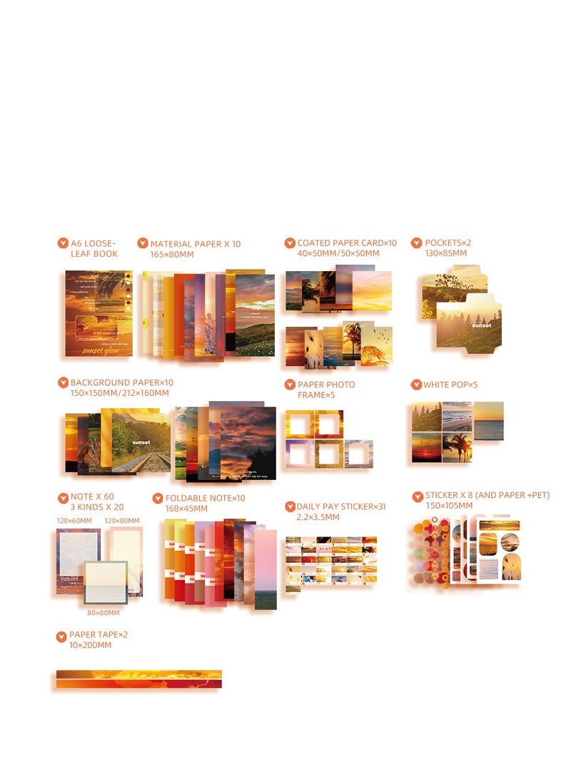 XiuWoo 154 Pcs Aesthetic Scrapbook Kit Scrapbooking Supplies Junk Journal With A6 Grid Notebook Bullet Journals Diy Gift Journaling For Teen Girl Kid Women  - Image 5