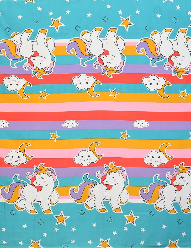 MORADO Glace Cotton Single Bed Quilt Cover/Duvet Cover/Rajai Cover/Blanket Cover with Zipper (60x90 Inches, Multicolor Cartoon Print) - Image 4