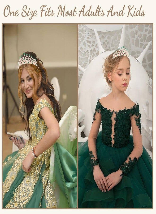 CUBACO Green Crown for Women Crystal Tiaras for Women Queen Crown Princess Crowns Green Gold Tiara Star Moon Headband Headpiece for Birthday Party Wedding Prom Halloween - Image 5