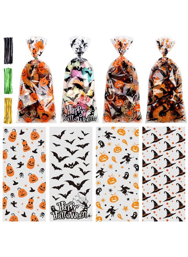 STEFORD Halloween Cellophane Bags,120PCS Halloween Clear Cellophane Candy Gift Treat Bags for Halloween Party Favors Supplies - Image 1