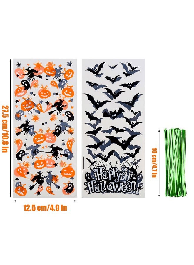 STEFORD Halloween Cellophane Bags,120PCS Halloween Clear Cellophane Candy Gift Treat Bags for Halloween Party Favors Supplies - Image 3