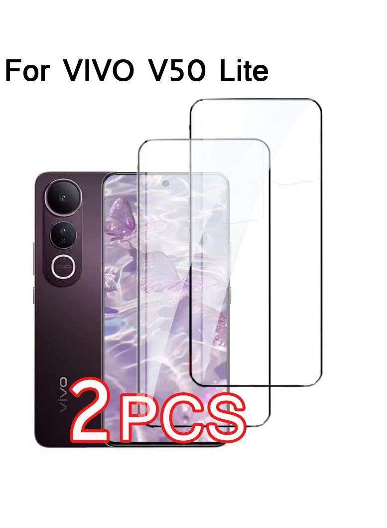 2 Pcs Screen Protector for Vivo V50 Lite 5G (6.77 Inch), 9H Hardness Tempered Glass Screen Film, Highly Clear, Anti-Scratch, Bubble Free - Image 1