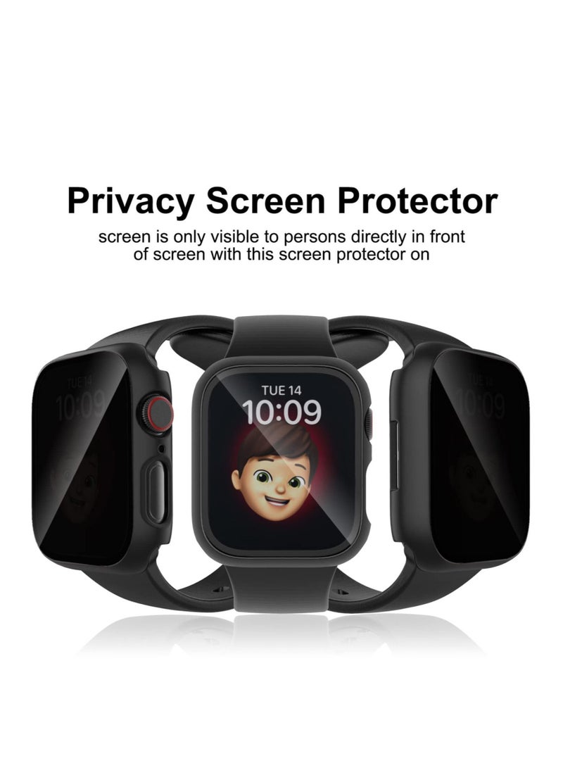 Captaintech 5Pcs Privacy Screen Protector Compatible for Watch Series 7/8 45mm,(Not Glass)Anti Spy Private Tempered Glass Film PC Hard Bumper Ultra-Thin Protective Face Cover for Watch Accessories - Image 2
